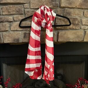 Patriotic Red and White Star Scarf